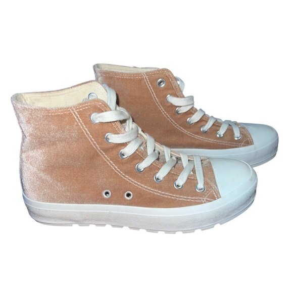 Corkys Hunky Dory Womens High Top Sneakers Size 8 Velvet Peach Lace-Up - Picture 6 of 7